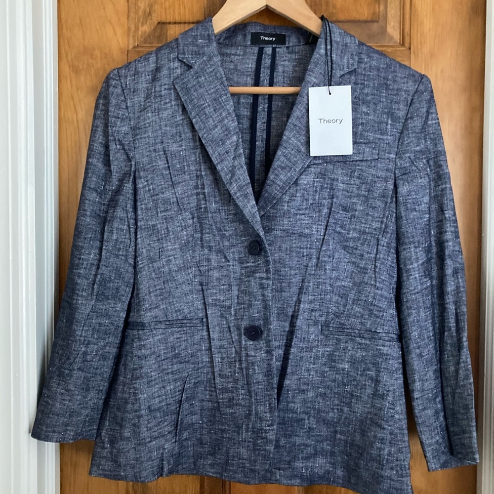 Theory Women's Textured Navy Blazer